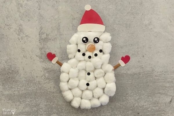 Snow Crafts For Toddlers - Cotton Ball Snowman Craft