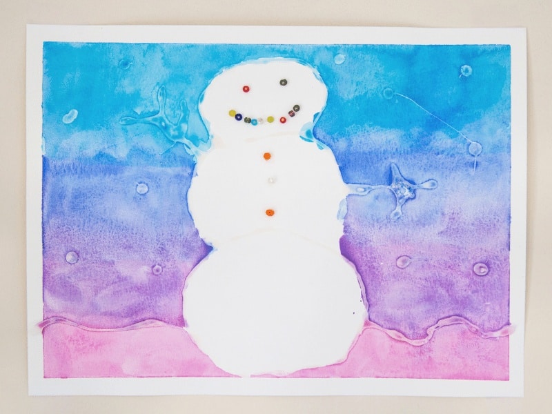 Snow Crafts For Toddlers - Snowman Paintings With Glue