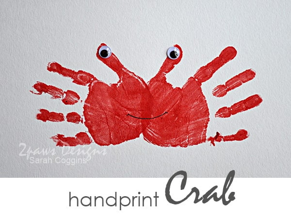 Beach Crafts For Toddlers - Handprint Crab Craft 