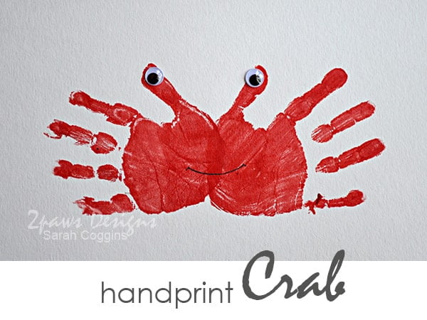 Beach Crafts for Toddlers - Handprint Crab Craft 