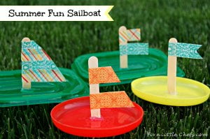 Beach Crafts for Toddlers - Plastic Cover Sailboats 