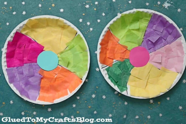 Beach Crafts For Toddlers - Tissue And Paper Plate Beach Ball Craft 