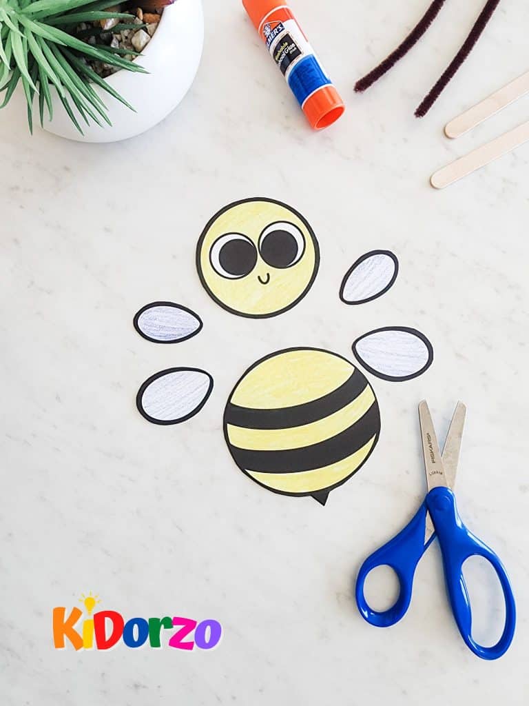 Bee Craft For Toddlers Cutting Pieces