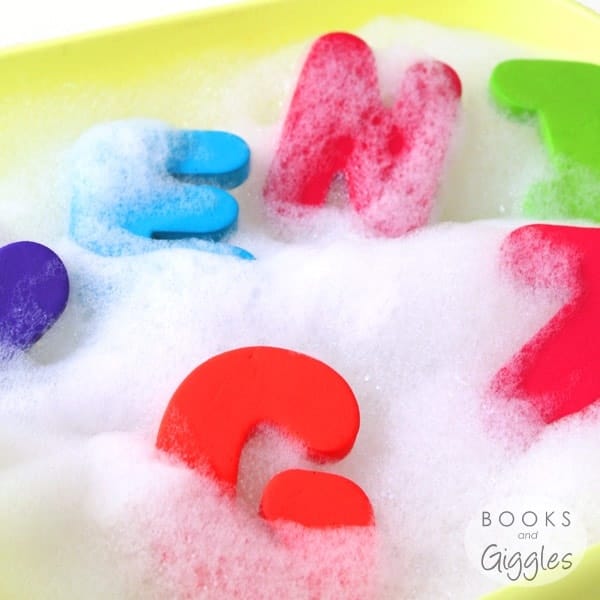 Bubbles Activities For Toddlers - Bubble And Letters Sensory Play