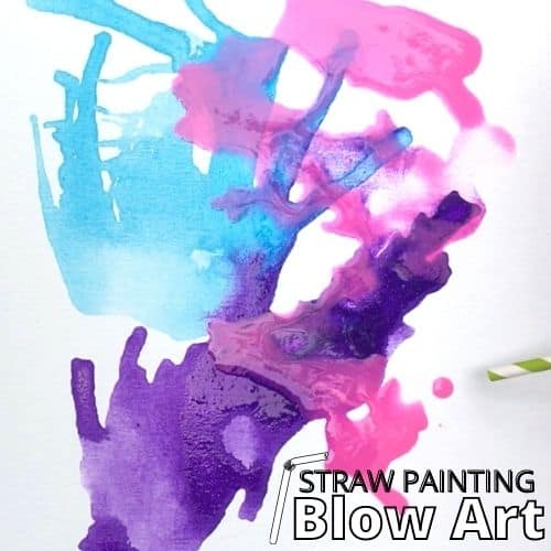 Easy Art Projects For Toddlers - Paint Blowing With Straws