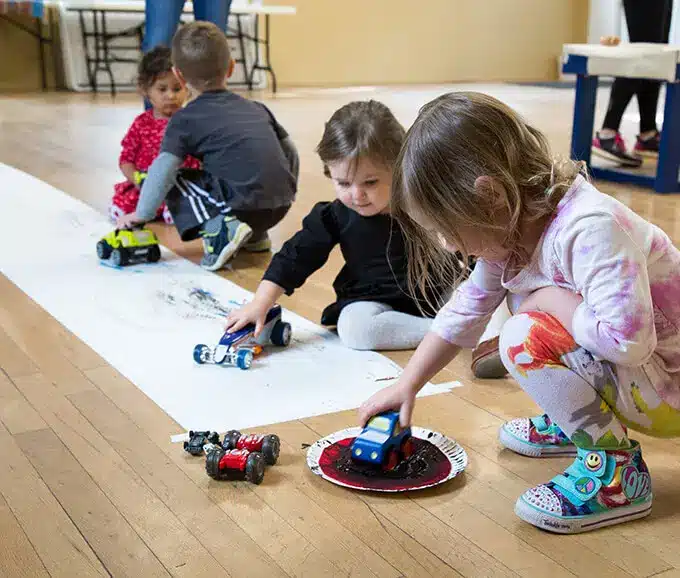 Easy Art Projects for Toddlers - Painting with Wheels