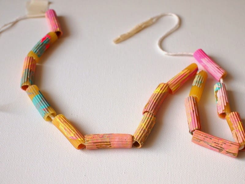 Easy Art Projects For Toddlers - Pasta Necklace
