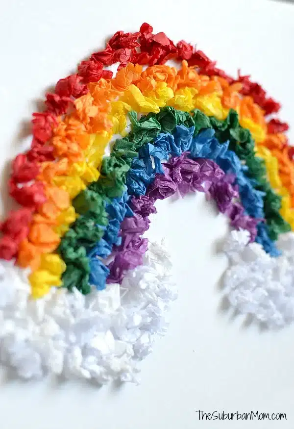 Easy Art Projects for Toddlers - Tissue Paper Rainbow Craft