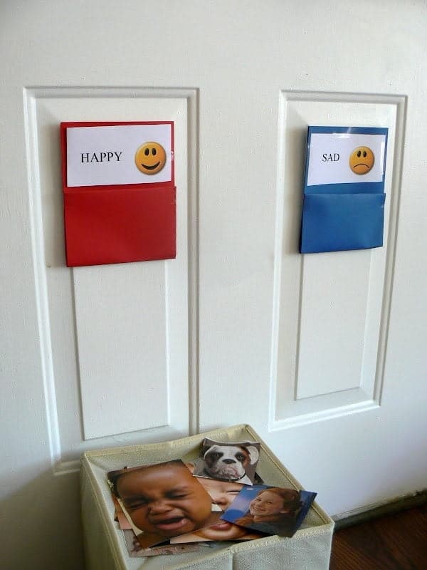Emotion Activities for Toddlers - Happy and Sad Face Sorting