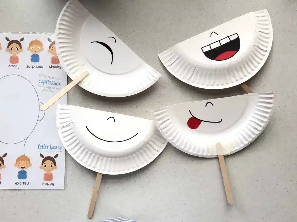 Emotion Activities for Toddlers - Paper Plate Emotion Masks