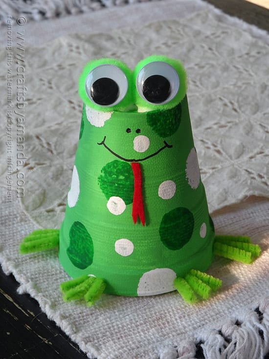 Frog Crafts For Toddlers - Foam Cup Frog