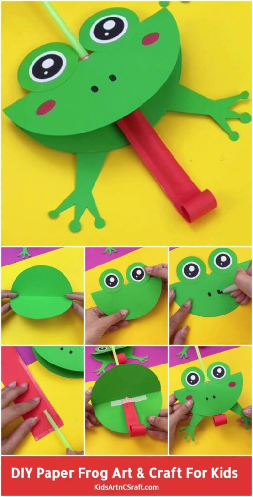 Frog Crafts For Toddlers -  Paper Frog Craft