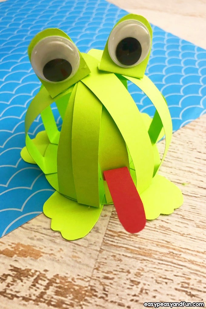 Frog Crafts For Toddlers - Paper Strips Frog Craft