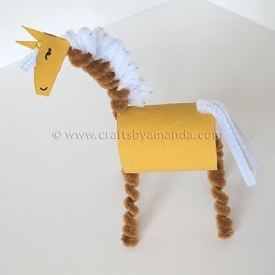 Horse Crafts for Preschoolers - Cardboard Tube Horse