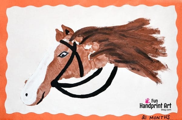 Horse Crafts for Preschoolers - Footprint Horse Craft