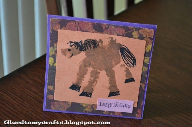 Horse Crafts for Preschoolers - Handprint Horse Keepsake Card