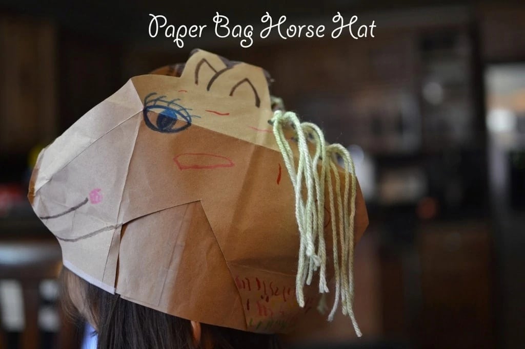 Horse Crafts for Preschoolers - Paper Bag Horse Hat Kids Craft