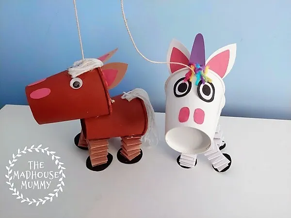 Horse Crafts for Preschoolers - Paper Cup Horse Puppets