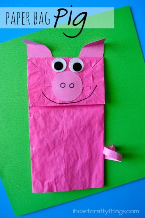 Pig Crafts for Toddlers - Paper Bag Pig Kids Craft