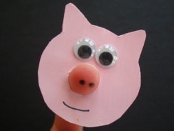 Pig Crafts for Toddlers - Pig Finger Puppet