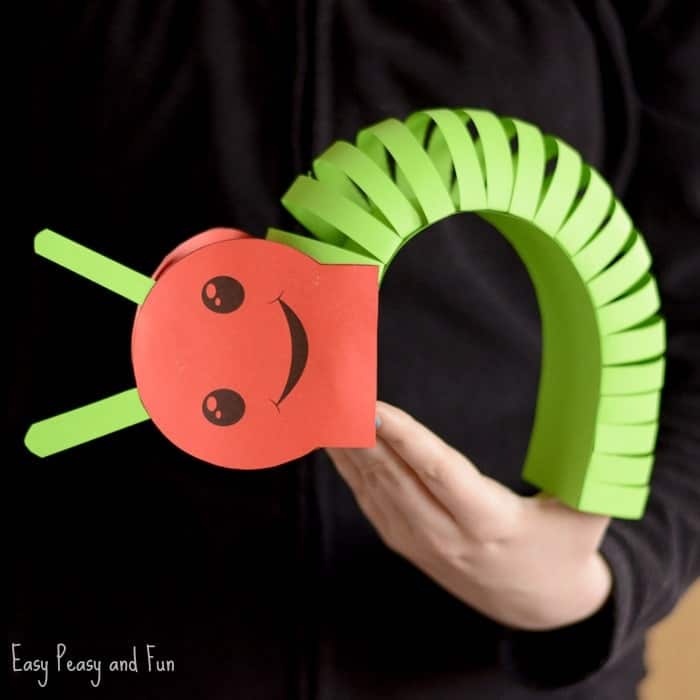 Zoo Animals Crafts for Toddlers - 3D Caterpillar Craft