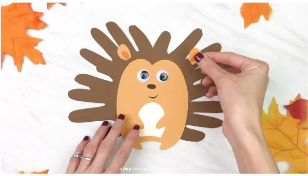 Zoo Animals Crafts for Toddlers - Cute Handprint Hedgehog Craft