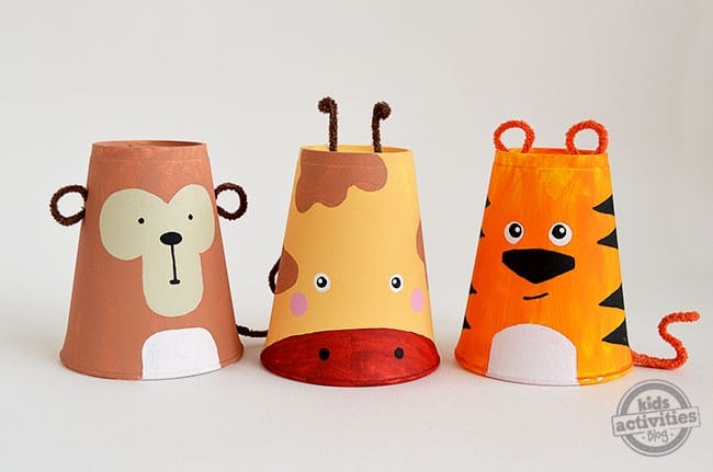 Zoo Animals Crafts for Toddlers - Foam Cup Crafts