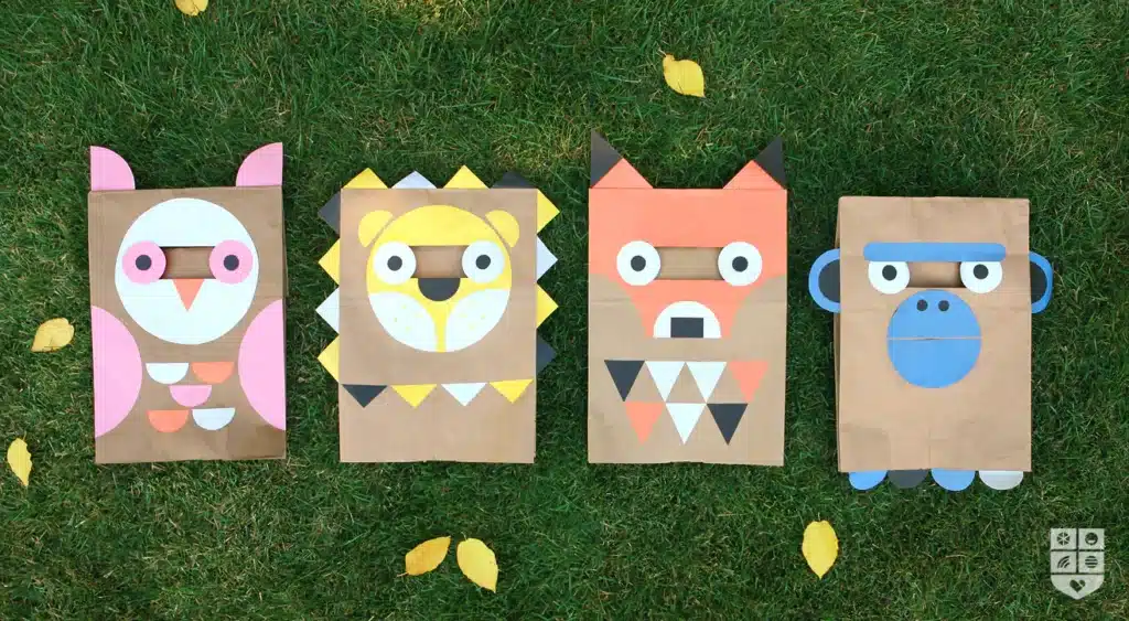 Zoo Animals Crafts for Toddlers - Paper Bag Animal Mask Costumes