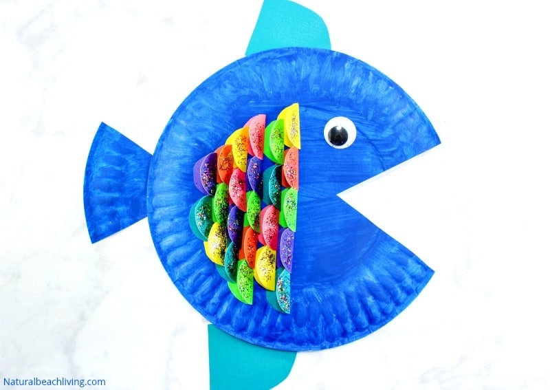 Zoo Animals Crafts for Toddlers - Paper Plate Fish Craft for Kids