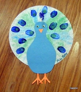 Zoo Animals Crafts for Toddlers - Peacocks