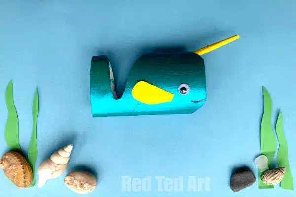 Zoo Animals Crafts for Toddlers - Toilet Paper Roll Narwhal Craft