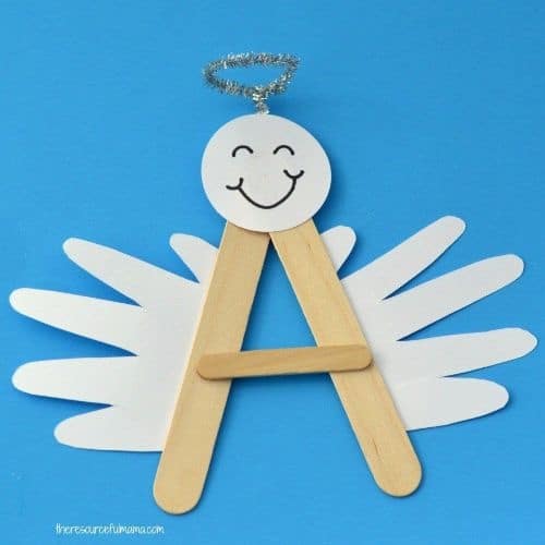 Letter A Crafts For Toddlers - A Is For Angel Popsicle Stick Letter Craft