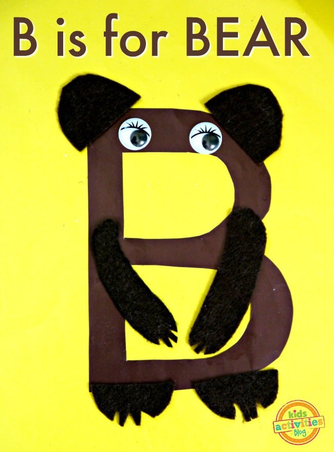 Letter B Crafts For Toddlers - B Is For Bear