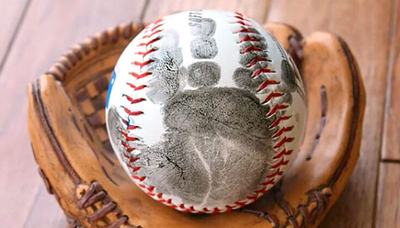 Letter B Crafts For Toddlers - Baseball Handprint Keepsake Craft