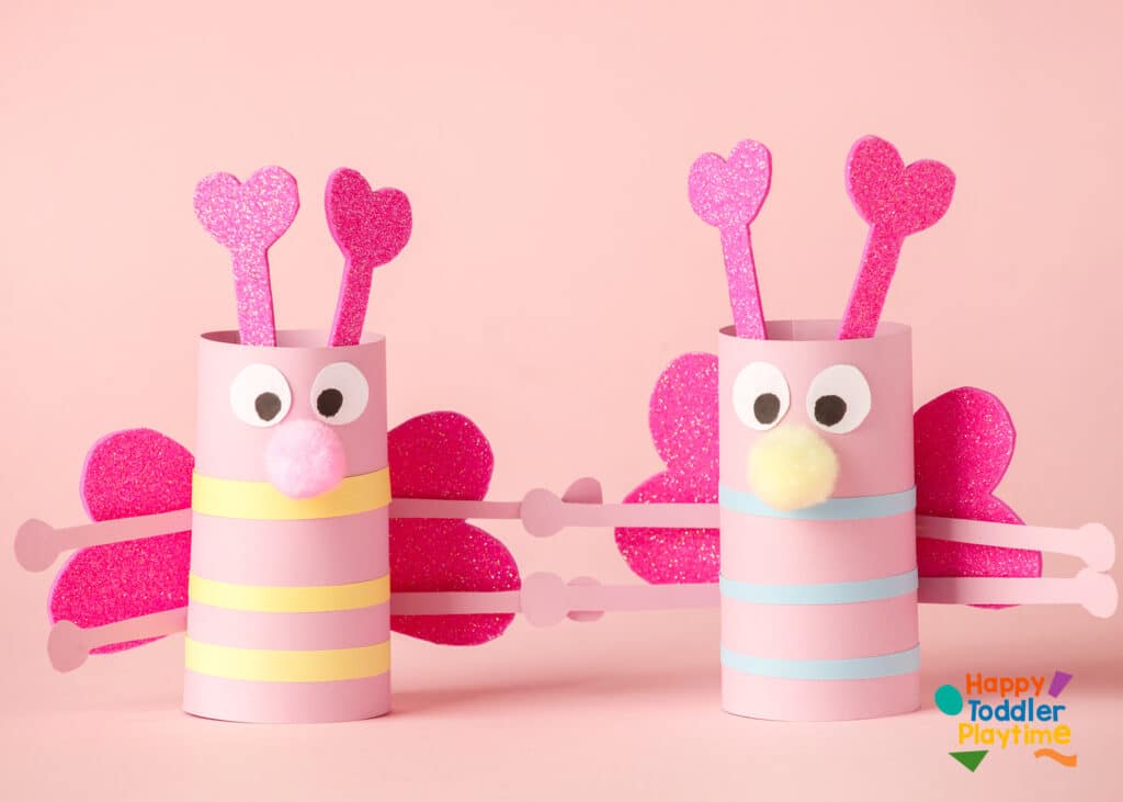 Letter B Crafts For Toddlers - Cardboard Heart Butterfly Craft