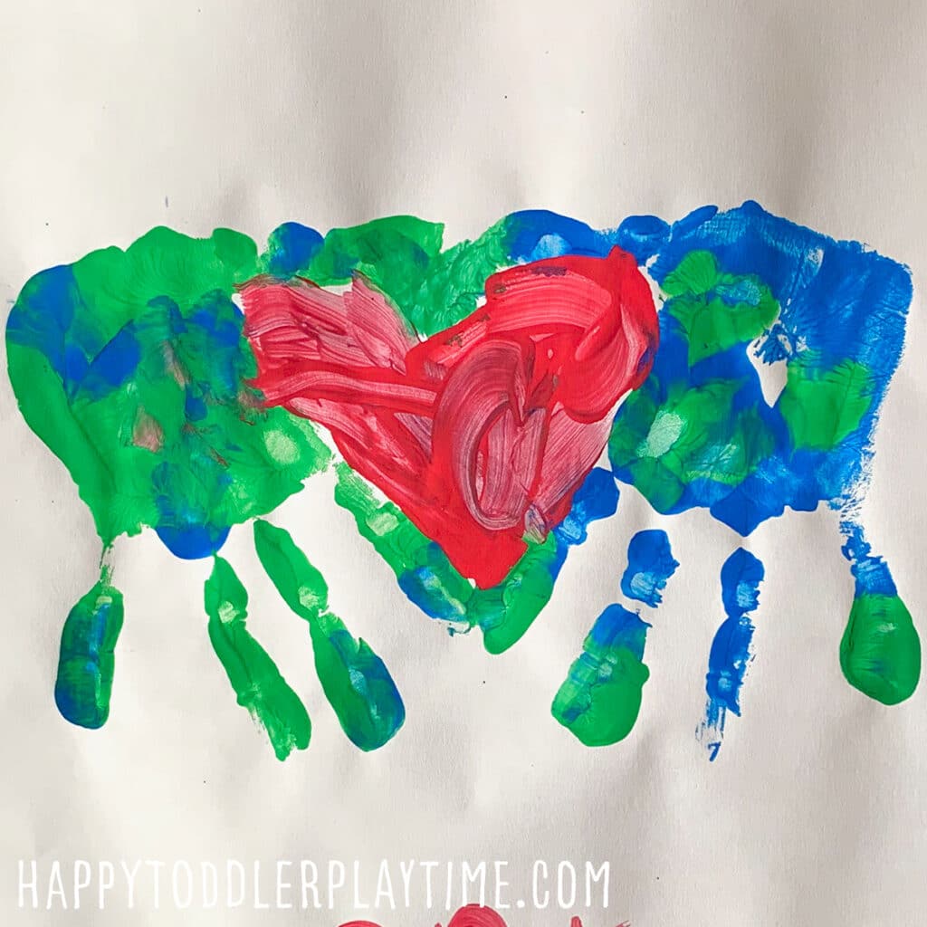Letter E Crafts For Toddlers - Earth Day Handprint 
