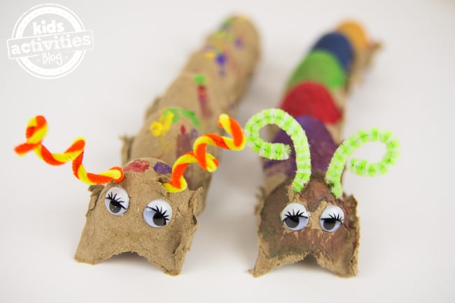 Letter E Crafts For Toddlers - Egg Carton Caterpillar Craft