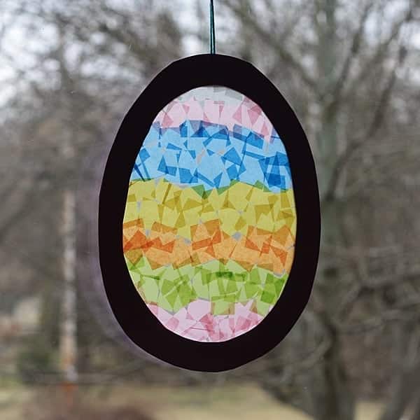 Letter E Crafts For Toddlers - Egg-Shaped Sun Catcher