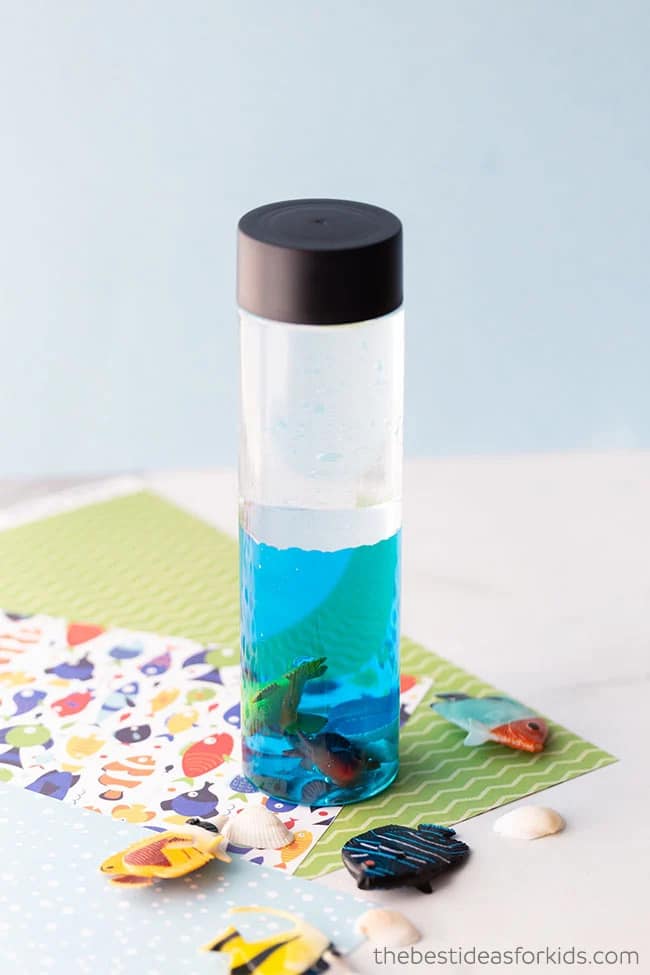 Letter U Crafts for Toddlers - Under the Sea Sensory Bottle