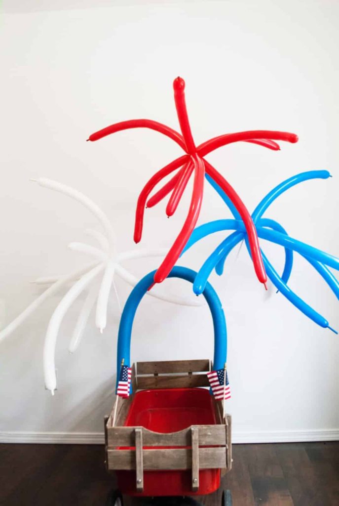 Patriotic Crafts For Preschoolers - Balloon Fireworks