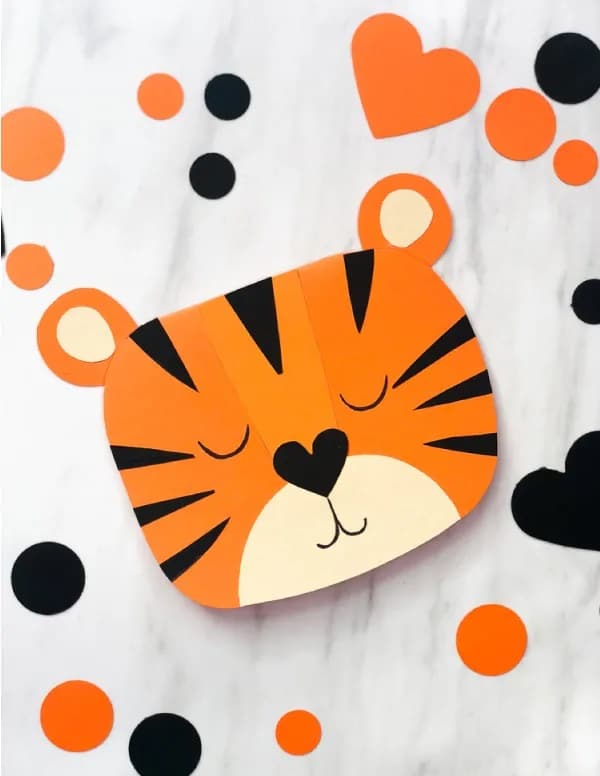 Tiger Activities for Preschoolers - Handmade Tiger Card for Preschool Kids