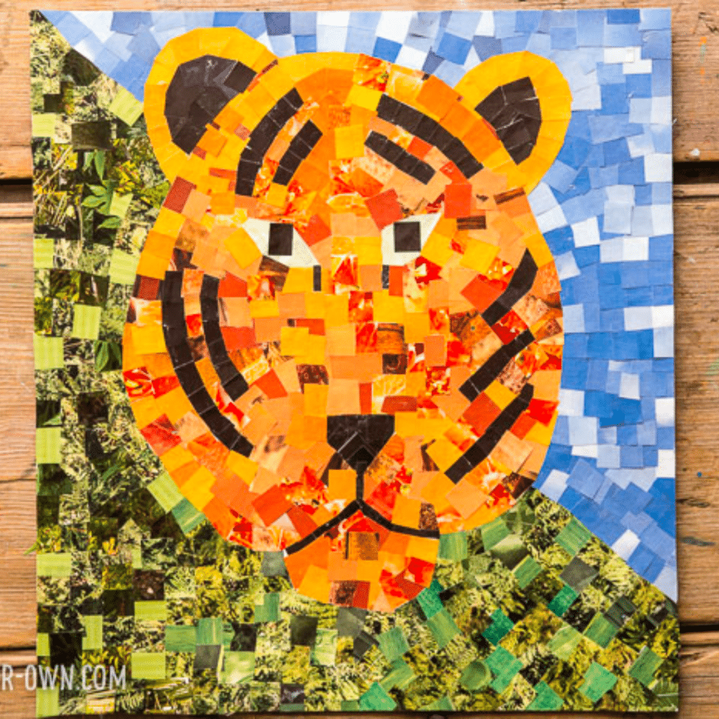 Tiger Activities For Preschoolers - Paper Tiger Collage