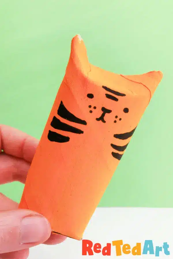 Tiger Activities for Preschoolers - Cardboard Tube Tiger Tiger Simple Craft