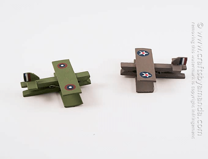 Army Crafts for Kids - Military Clothespin Airplanes
