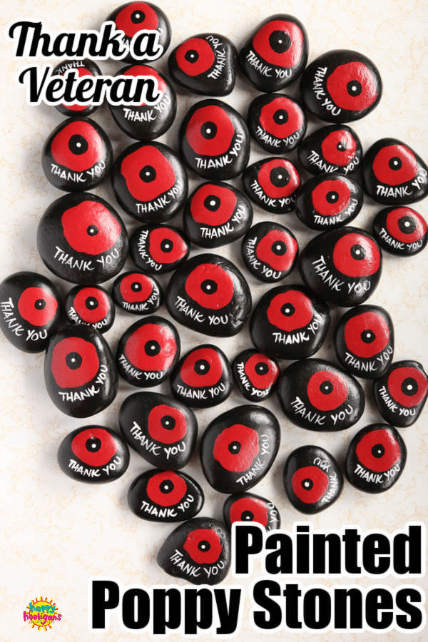 Army Crafts for Kids - Painted Poppy Stones