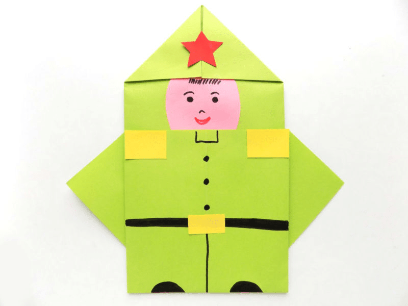 Army Crafts For Kids - Patriotic Soldier Origami