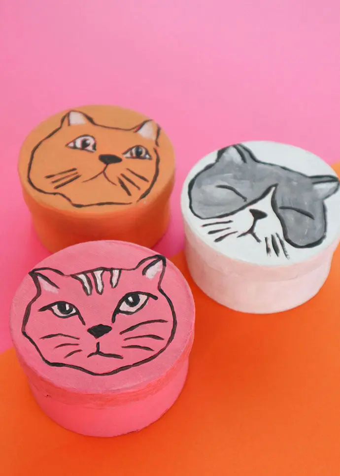 Cat Crafts for Toddlers - Hand-Painted Cat Gift Boxes
