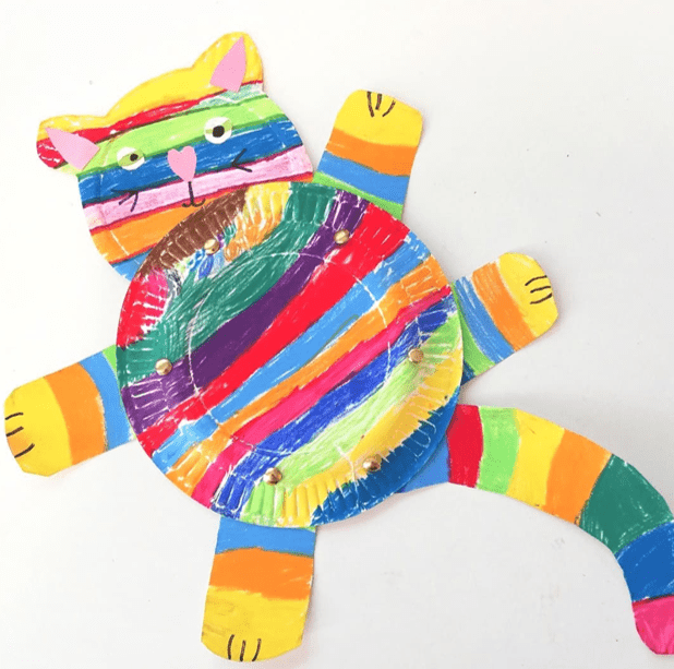 Cat Crafts For Toddlers - Moving Rainbow Cat Craft