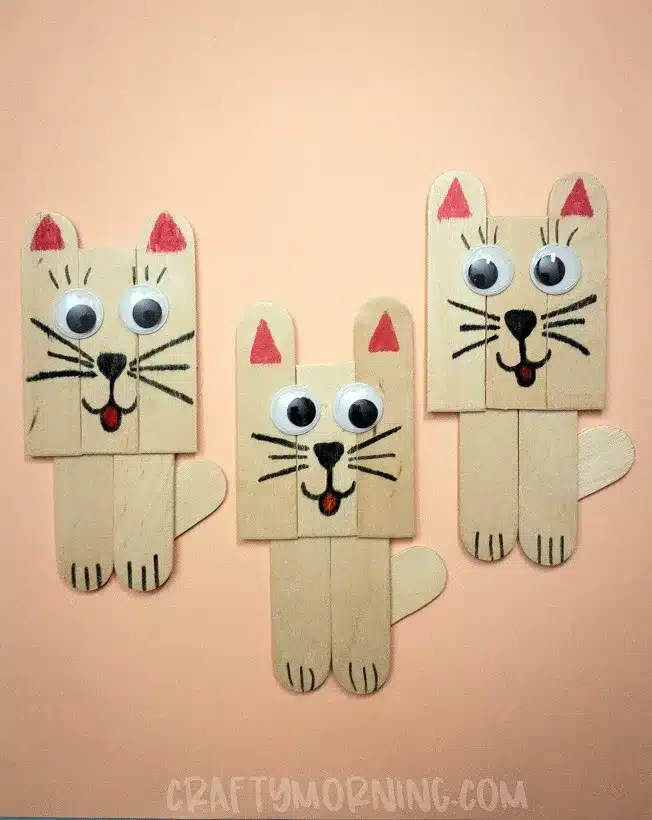 Cat Crafts for Toddlers - Popsicle Stick Kitty Craft