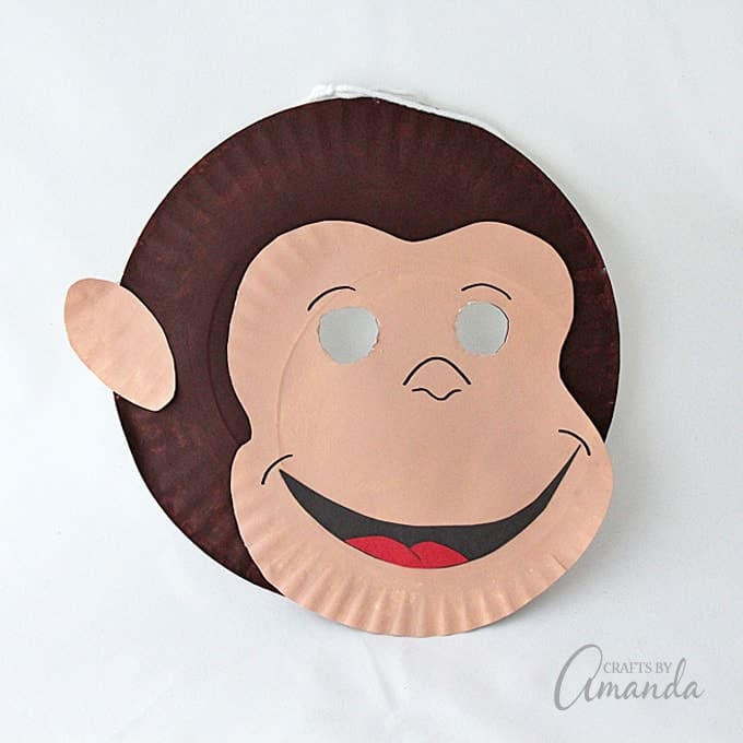 Monkey Crafts For Toddlers - Curious George Paper Plate Mask